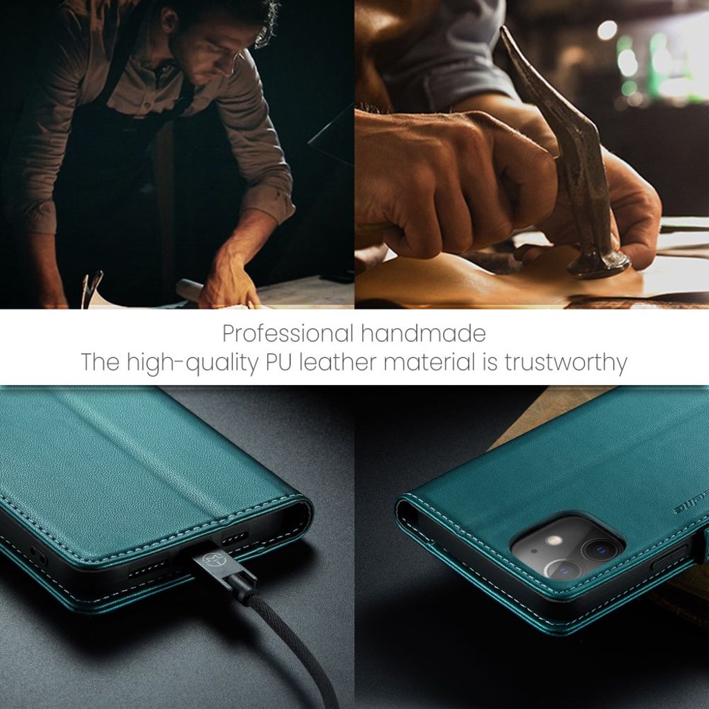 CASEME iPhone 12 / 12 Pro Etui med Kortplads - Grøn