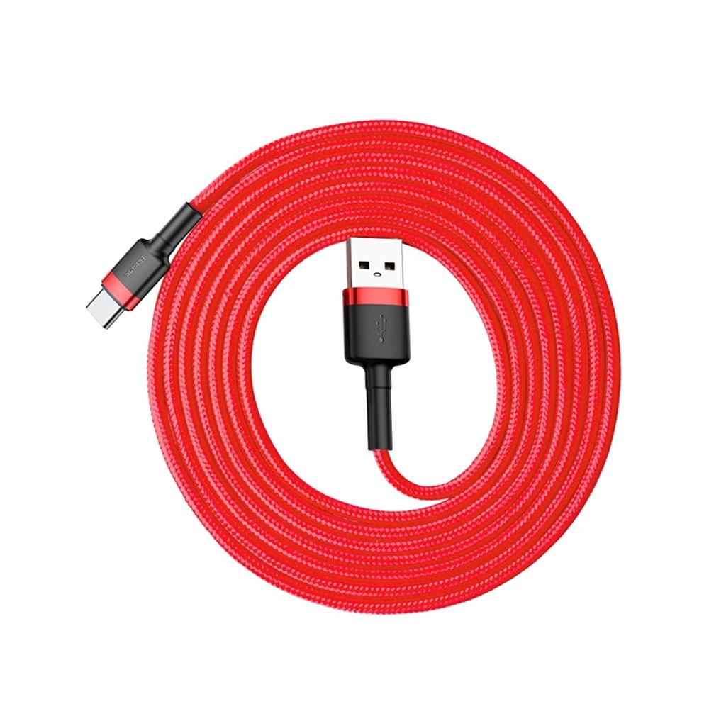 Baseus Cafule kabel USB til USB-C nylon QC3.0 2A 2M rød
