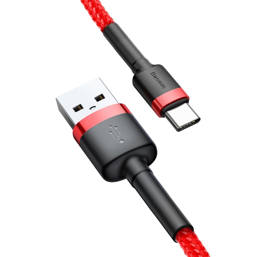 Baseus Cafule kabel USB til USB-C nylon QC3.0 2A 2M rød