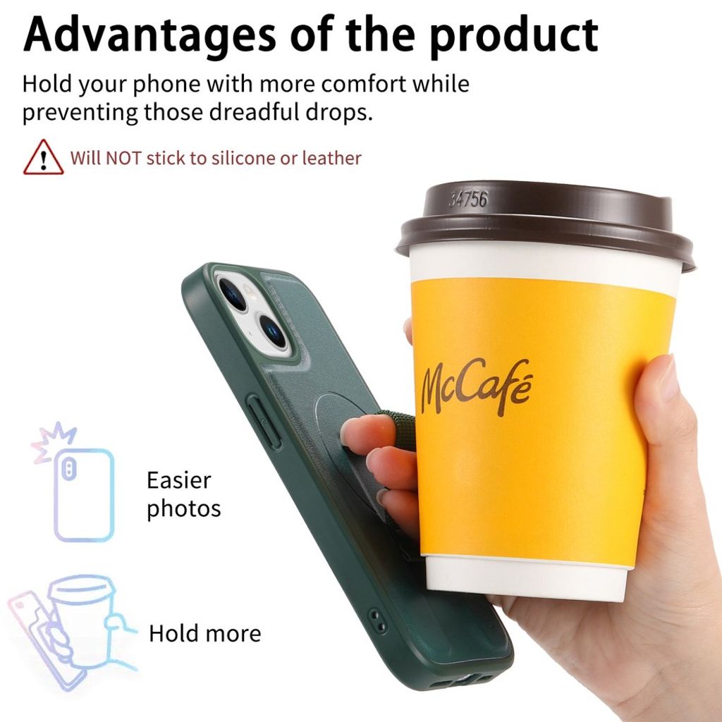 iPhone 14/iPhone 13 Case MagSafe Wrist Strap - Green