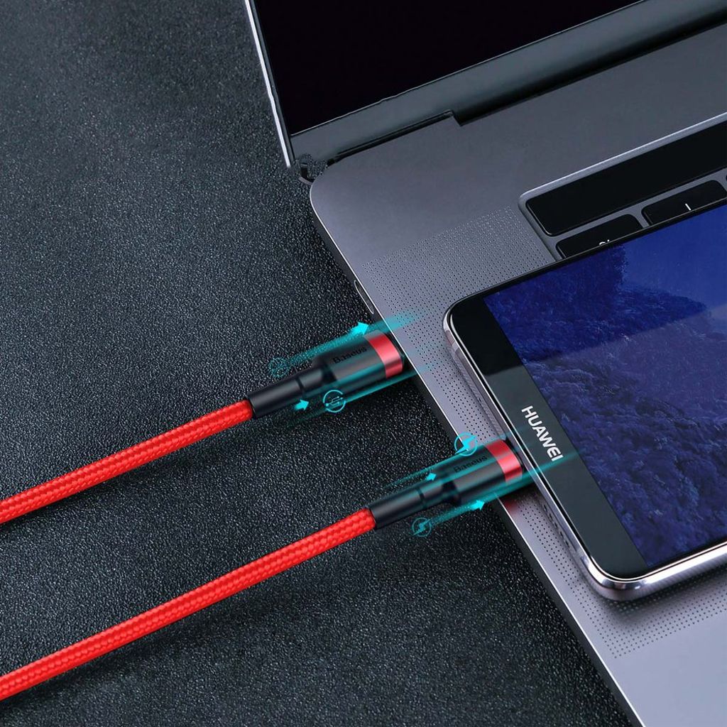 Baseus CATKLF-H91 USB-C til USB-C PD QC kabel 60W 2m - sort/rød