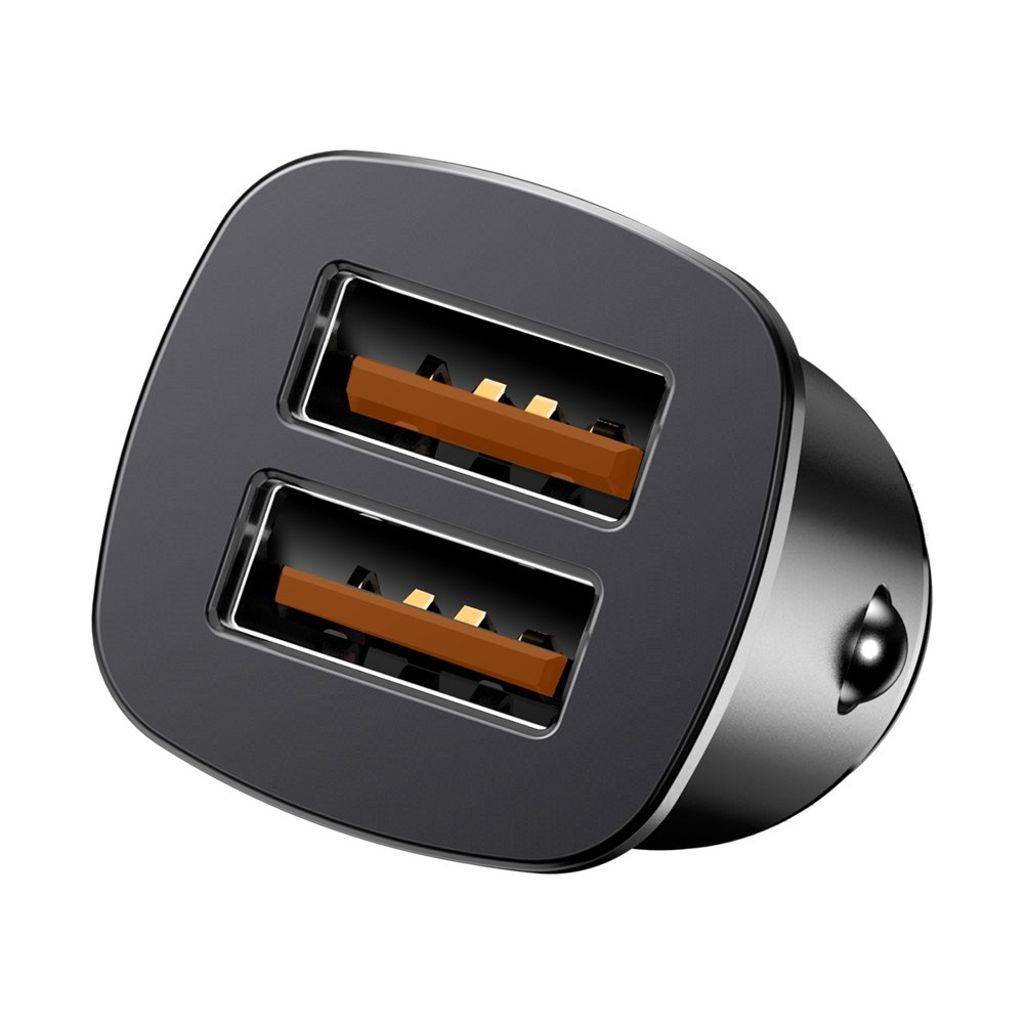 Baseus Square smart biloplader 2x USB QC3.0 Quick Charge 3.0 SCP AFC 30W sort (CCALL-DS01)