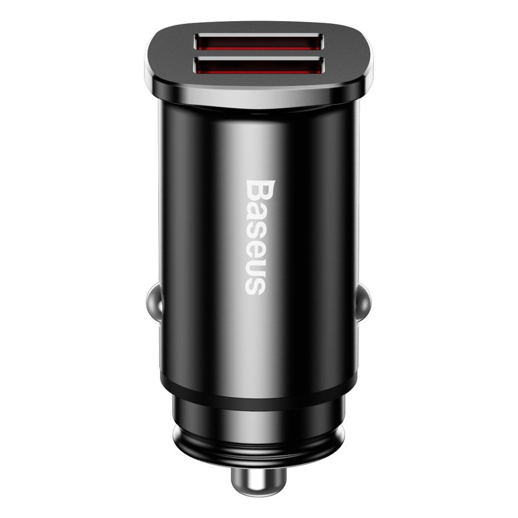 Baseus Square smart biloplader 2x USB QC3.0 Quick Charge 3.0 SCP AFC 30W sort (CCALL-DS01)