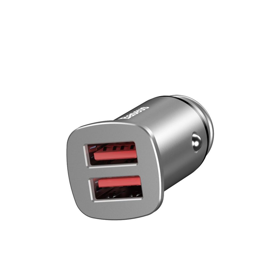 Baseus Square smart biloplader 2x USB QC3.0 Quick Charge 3.0 SCP AFC 30W sort (CCALL-DS01)