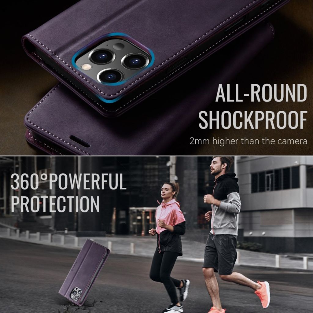 CASEME iPhone 12 Pro Max Kotelo Jalusta - Violetti