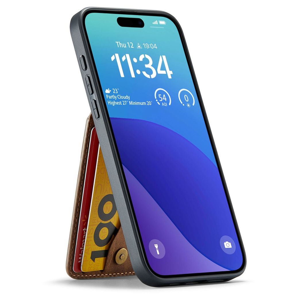 FIERRE SHANN iPhone 16 Case with Stand - Brown