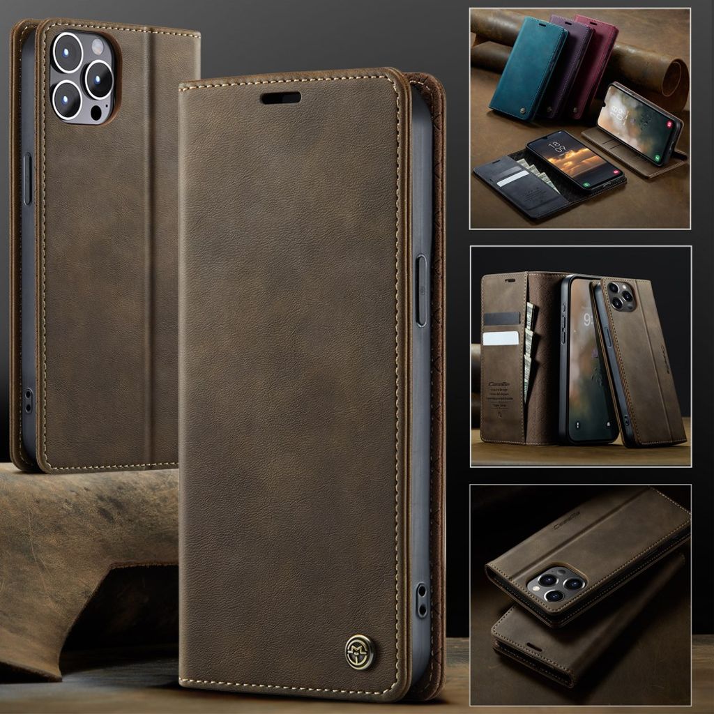 CASEME iPhone 12 Pro Max Etui med Stativ - Brun