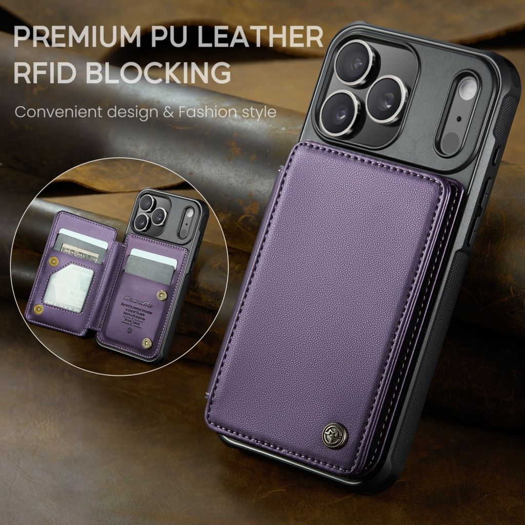 CASEME iPhone 18 Pro Max/17 Pro Max Lompakkokuori RFID-estolla – Purppura