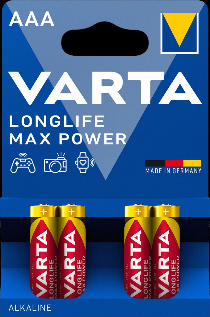 VARTA Longlife Max Power AAA-paristo, 4 kpl