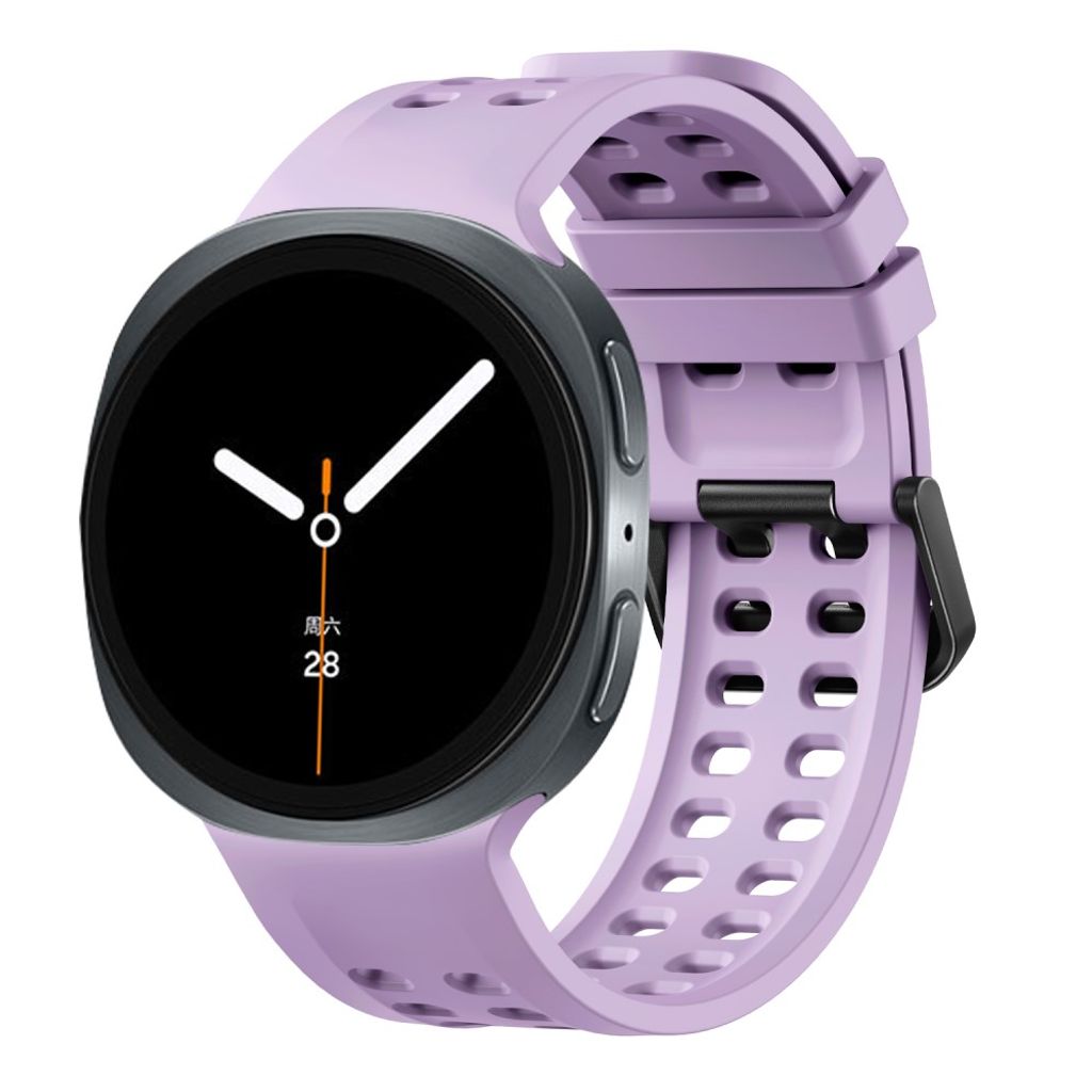 Samsung Galaxy Watch9/8/8 Classic silikon klokkerem med dobbel spenne - Lilla