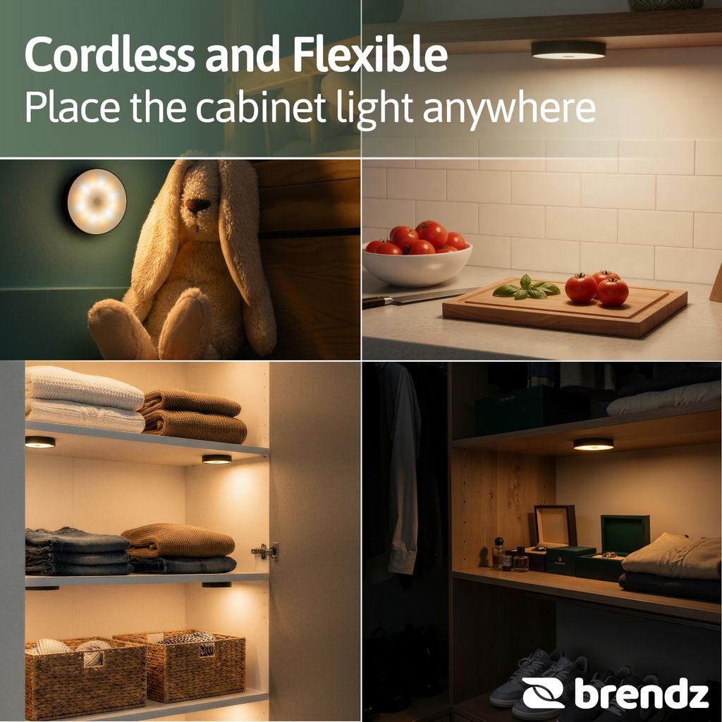 Brendz Elim Touch Uppladdningsbar LED-Skåpbelysning Svart 30lm USB-C
