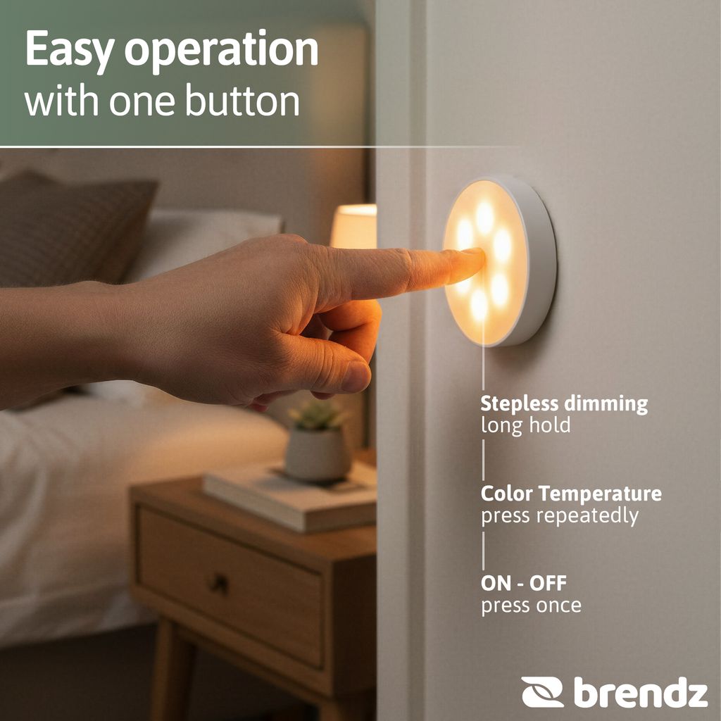 Brendz Elim Touch Uppladdningsbar LED-Skåpbelysning Vit 30lm USB-C