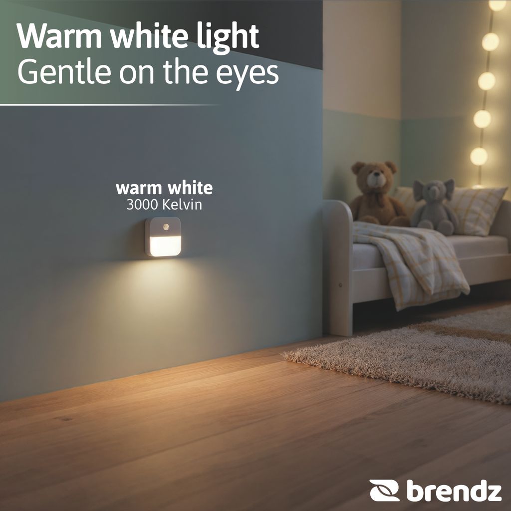 Brendz Inuk Genopladelig Natlampe 15lm med Bevægelsessensor Hvid