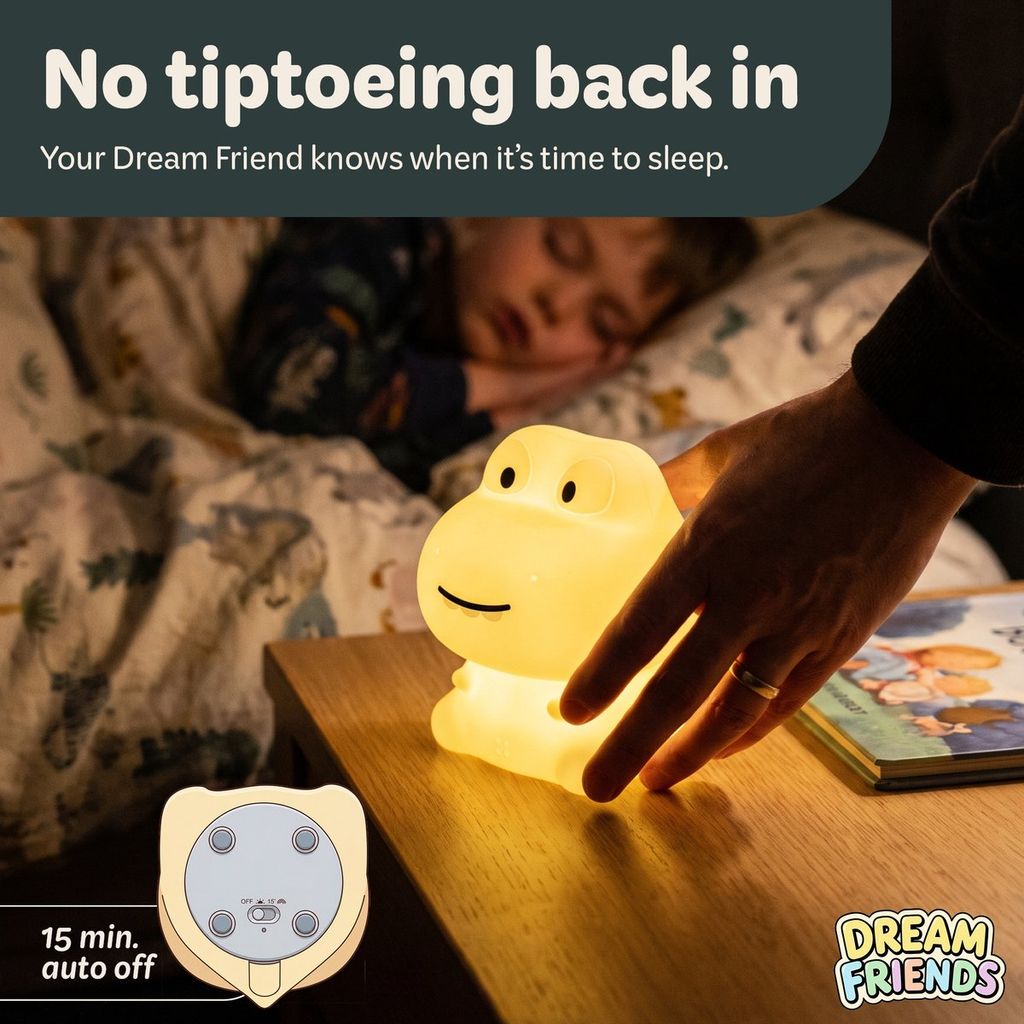 Brendz Rexi Dino Uppladdningsbar Nattlampa för Barn med RGB och USB-C
