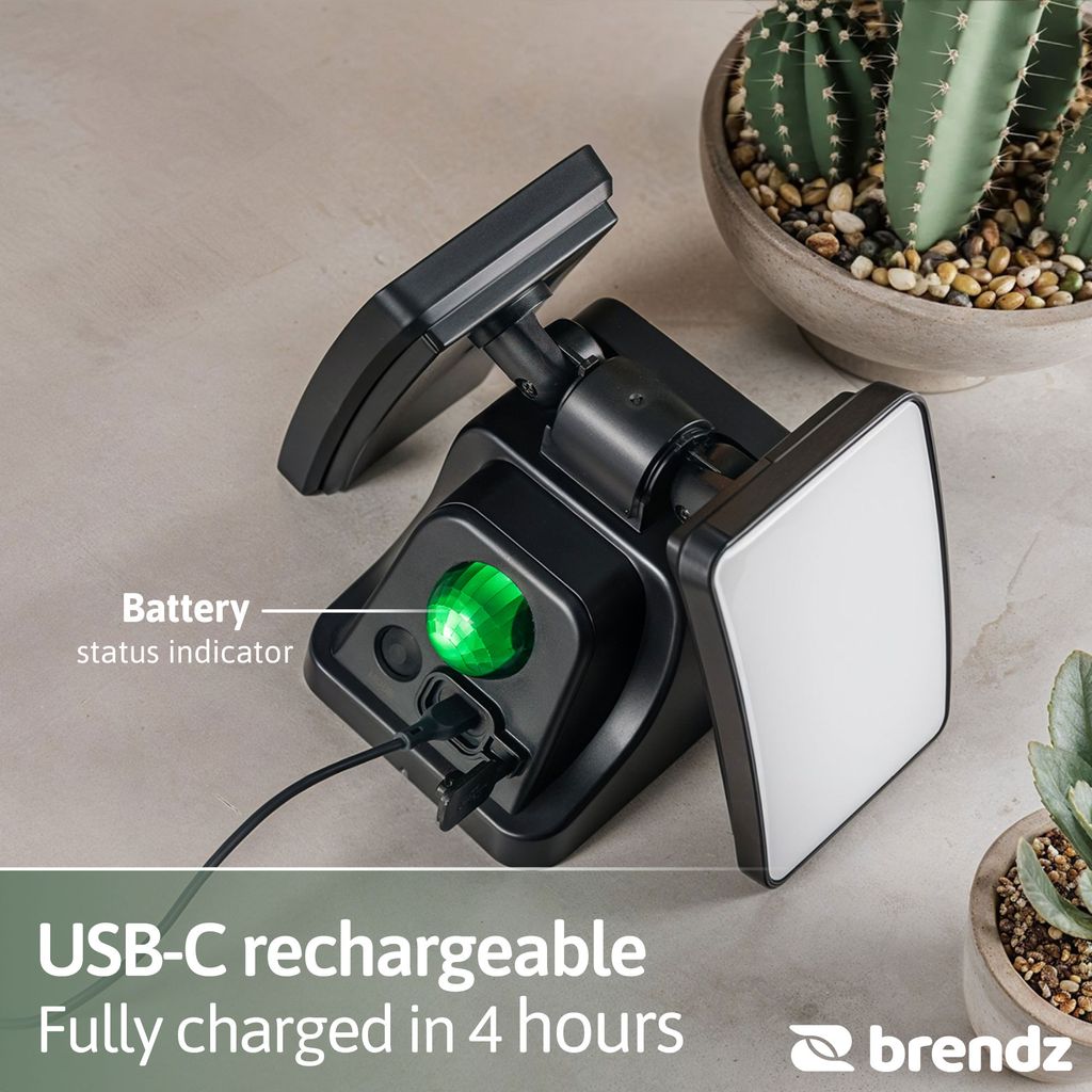 Brendz Skye Uppladdningsbar LED-Strålkastare med Rörelsesensor 600lm IP44