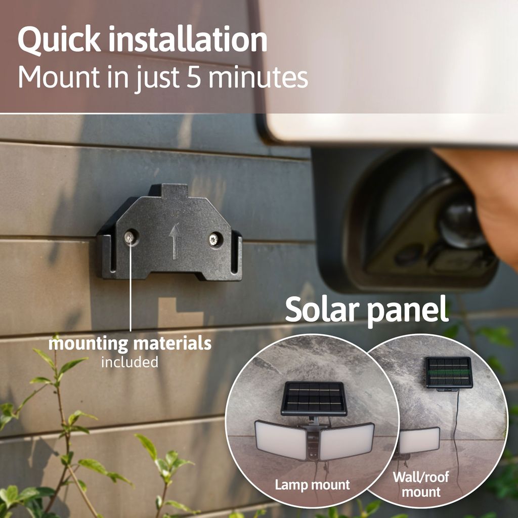 Brendz Skye Solar Solcellsstrålkastare med Rörelsesensor 600lm IP44