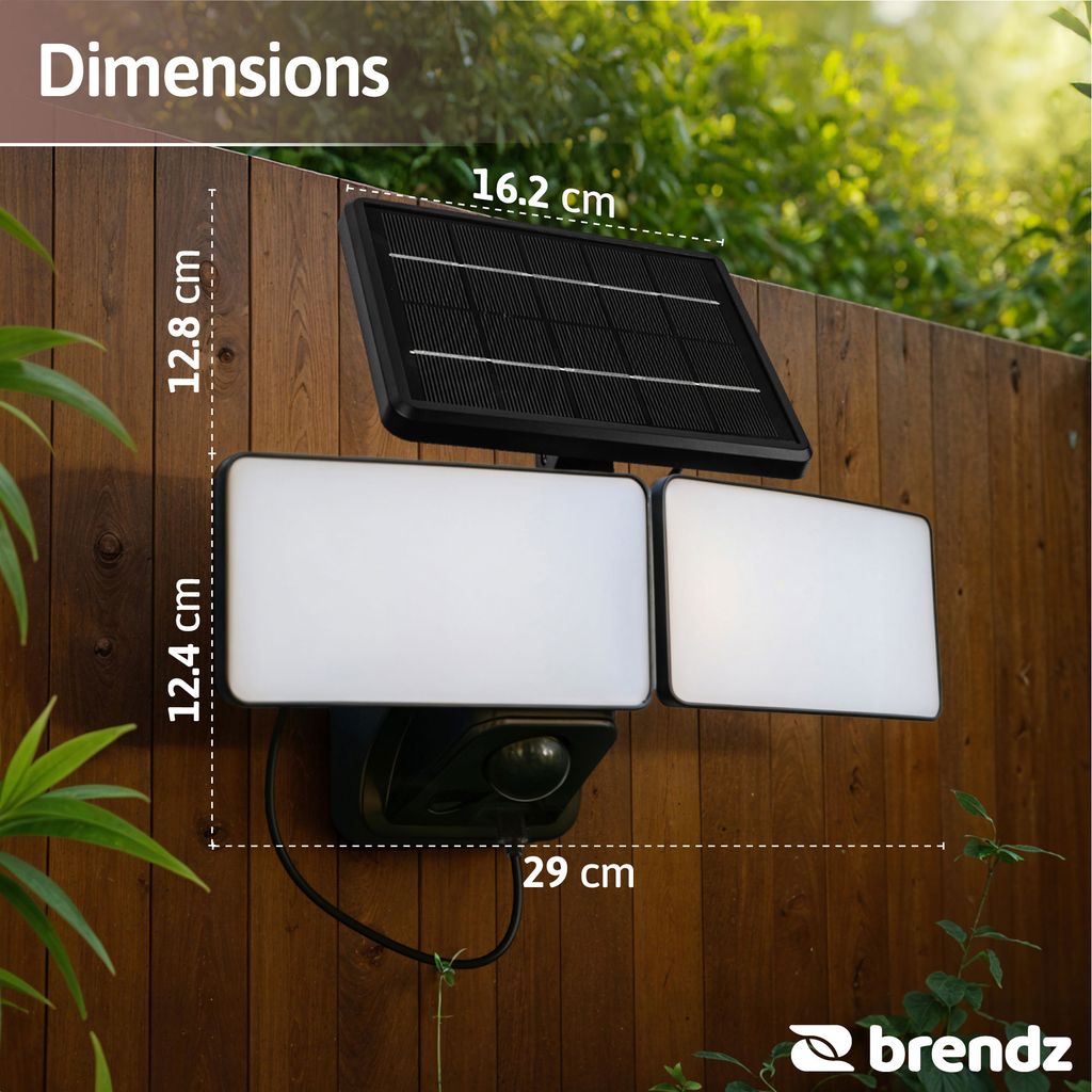 Brendz Skye Solar Solcellsstrålkastare med Rörelsesensor 600lm IP44