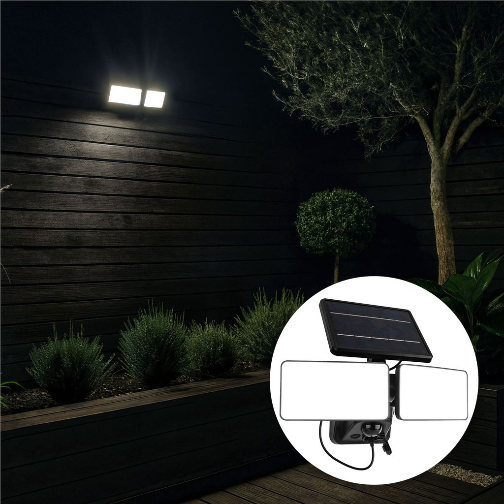 Brendz Skye Solar Solcellsstrålkastare med Rörelsesensor 600lm IP44