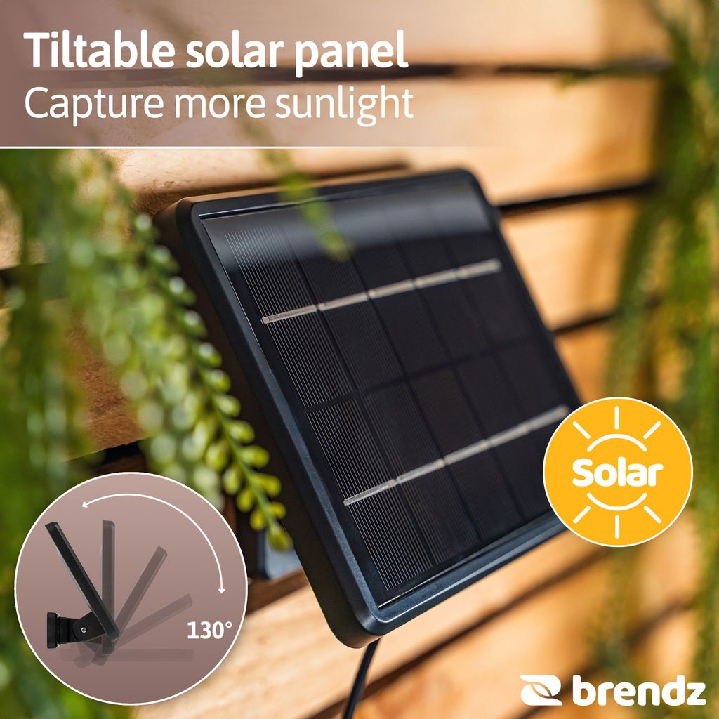 Brendz Skye Solar Solcellsstrålkastare med Rörelsesensor 600lm IP44