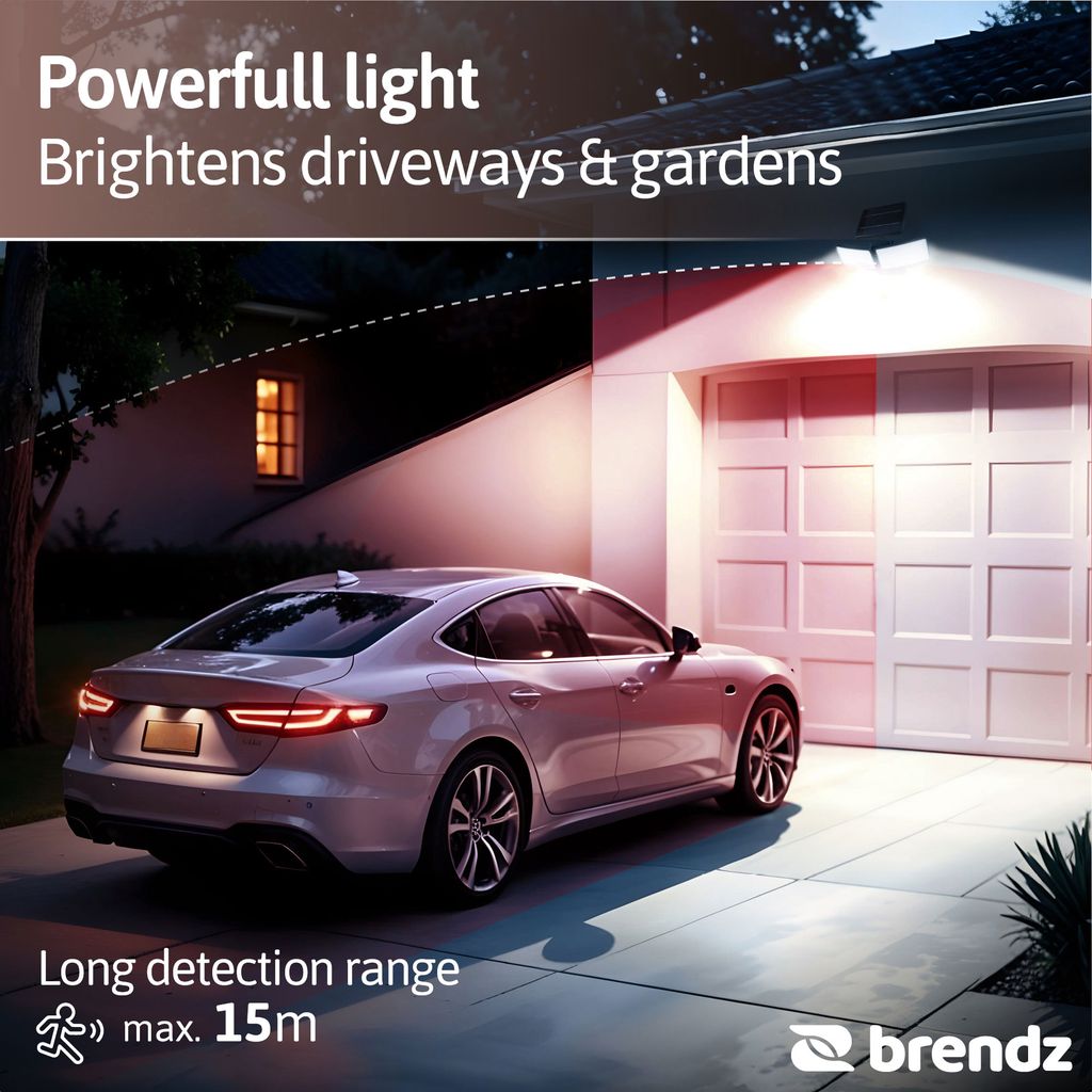 Brendz Skye Solar Solcellsstrålkastare med Rörelsesensor 600lm IP44