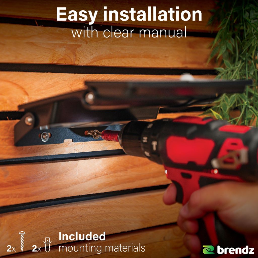 Brendz Paso Solcellsdriven LED-Vägglampa med Rörelsesensor 1000lm IP54