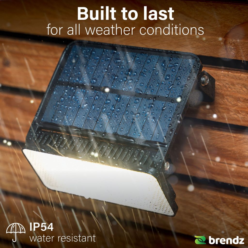 Brendz Paso Solcellsdriven LED-Vägglampa med Rörelsesensor 1000lm IP54