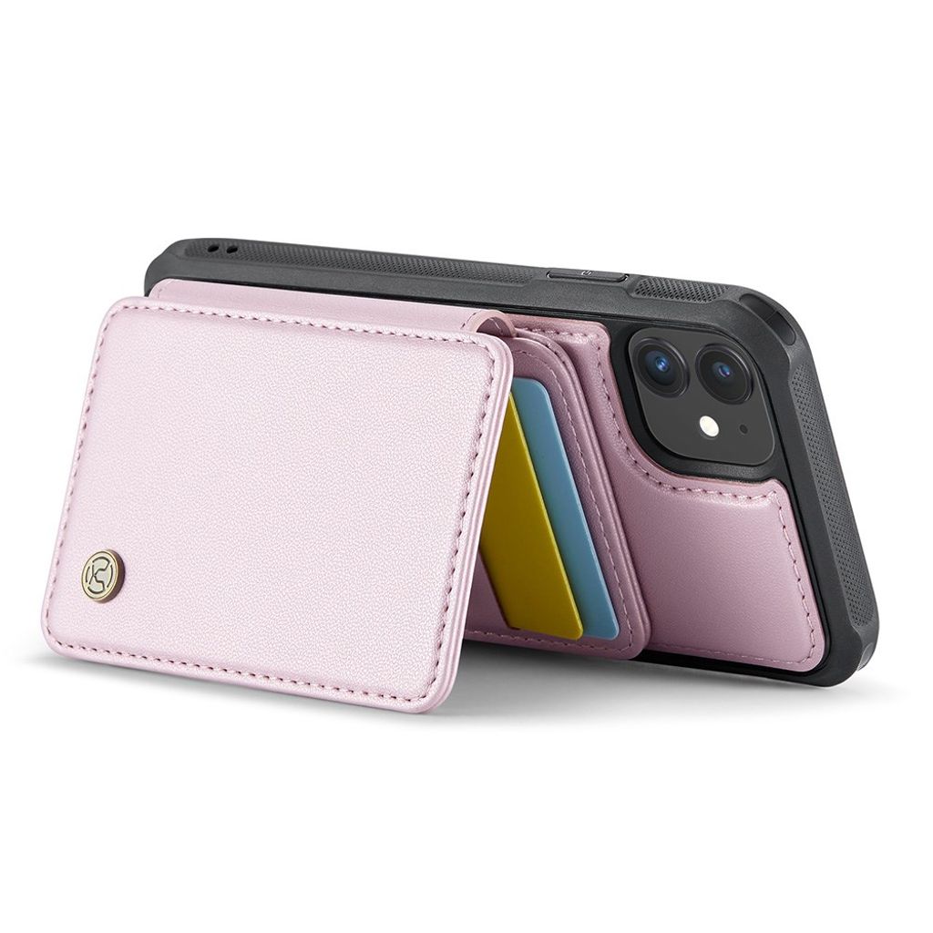 JEEHOOD iPhone 11 Lompakkokuori irrotettavalla kortin haltijalla – Vaaleanpunainen