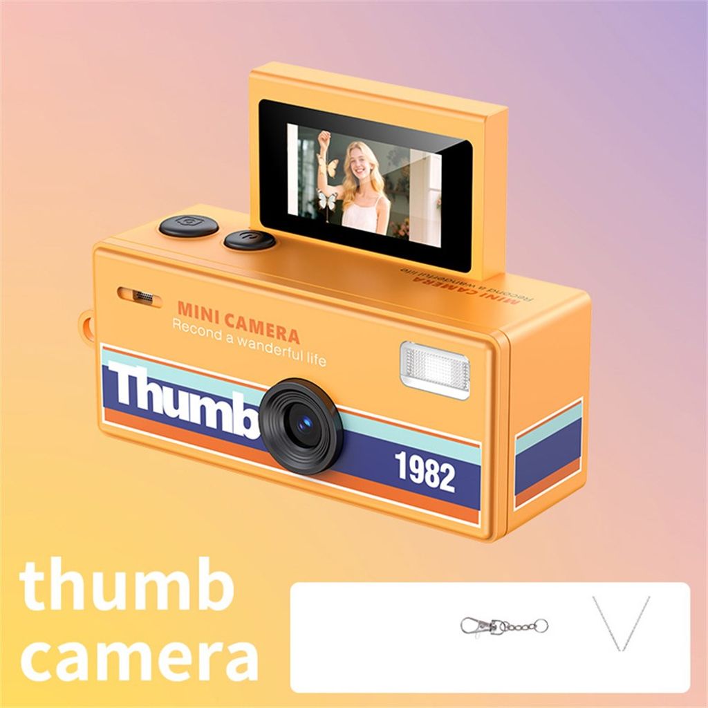LK-030 Mini digitalkamera 720P HD med nyckelring och 0.96" display – Orange