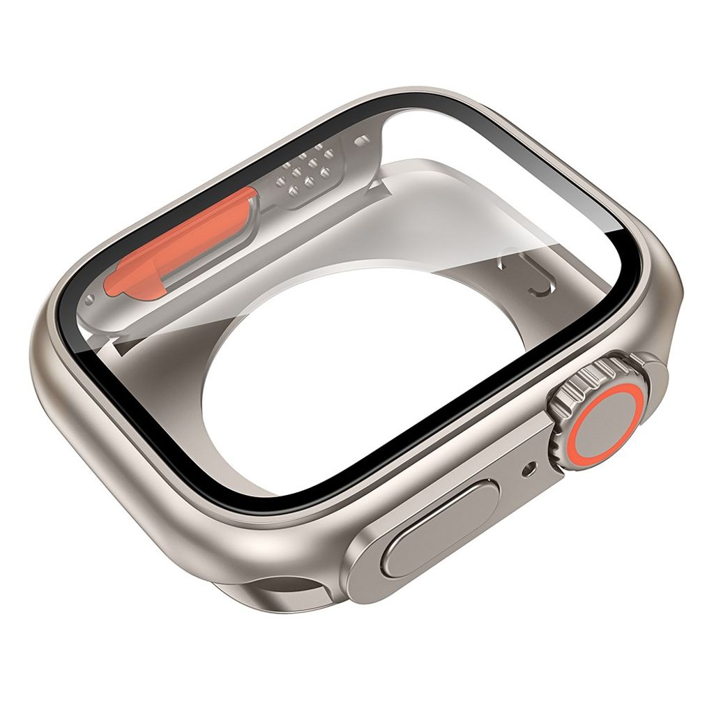 Apple Watch Series 9/8/7 45 mm deksel med skjermbeskytter i herdet glass – svart