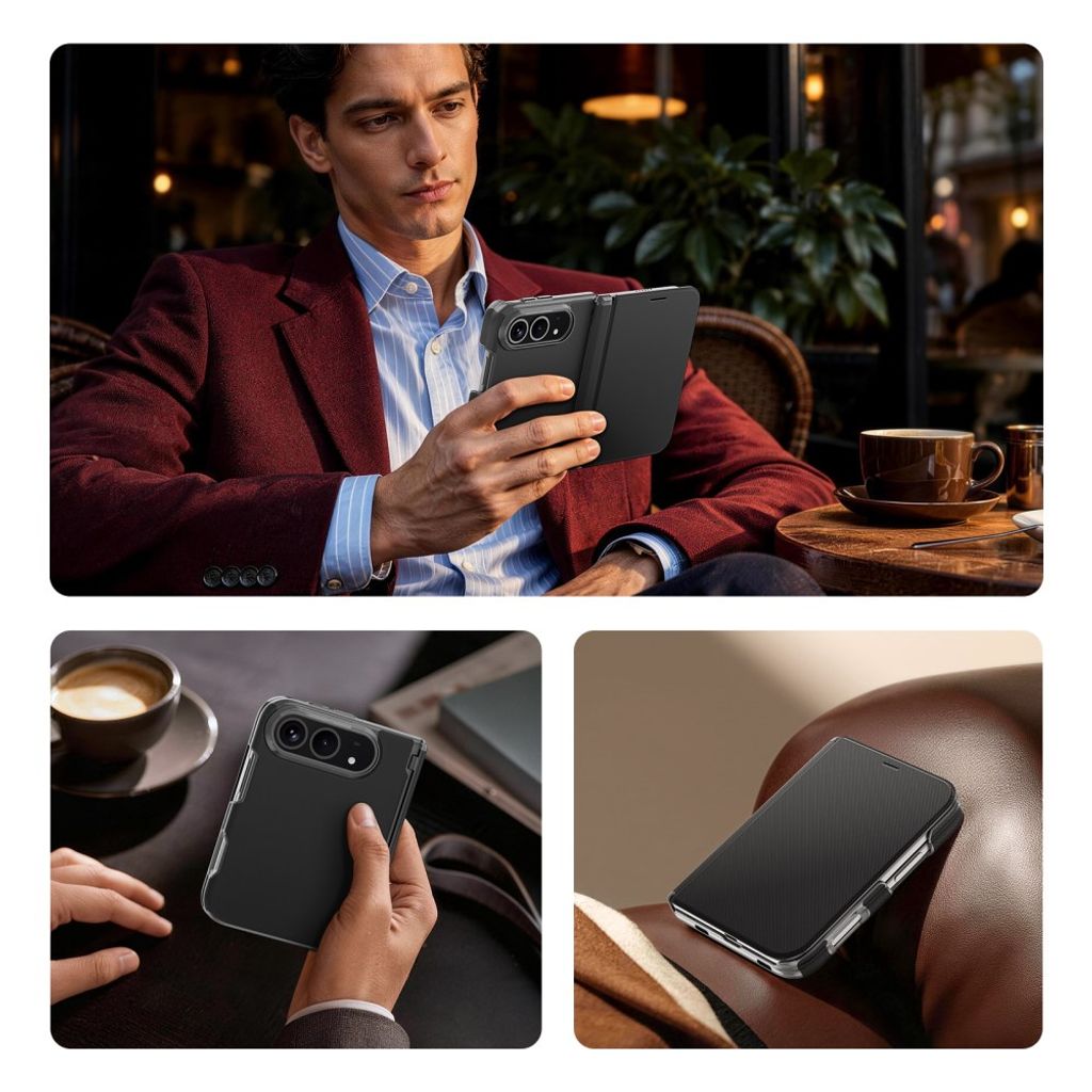 DUX DUCIS iPhone Duo Kotelo korttitaskulla - Musta
