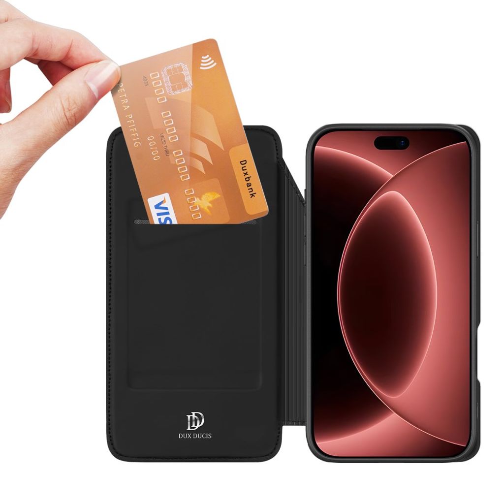 Dux Ducis iPhone 18 Pro Max / 17 Pro Max Fodral med Korthållare - Svart