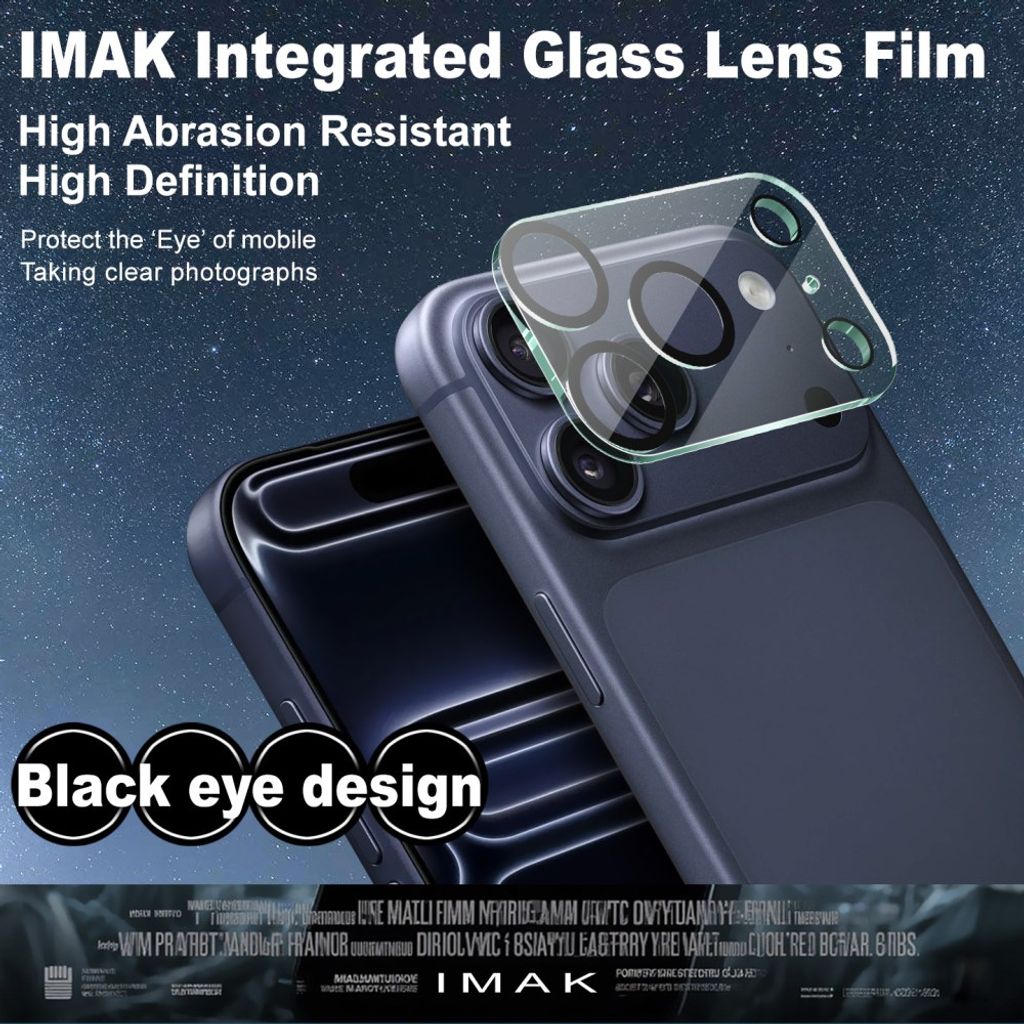 IMAK iPhone 18 Pro Max -linssinsuoja akryylikuorella - läpinäkyvä