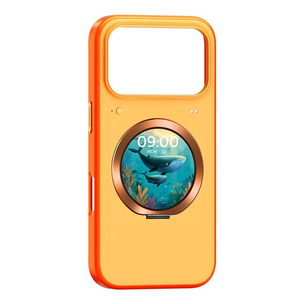 iPhone 17 Pro Max MagSafe-yhteensopiva Kuori Älykkäällä Näytöllä – Oranssi