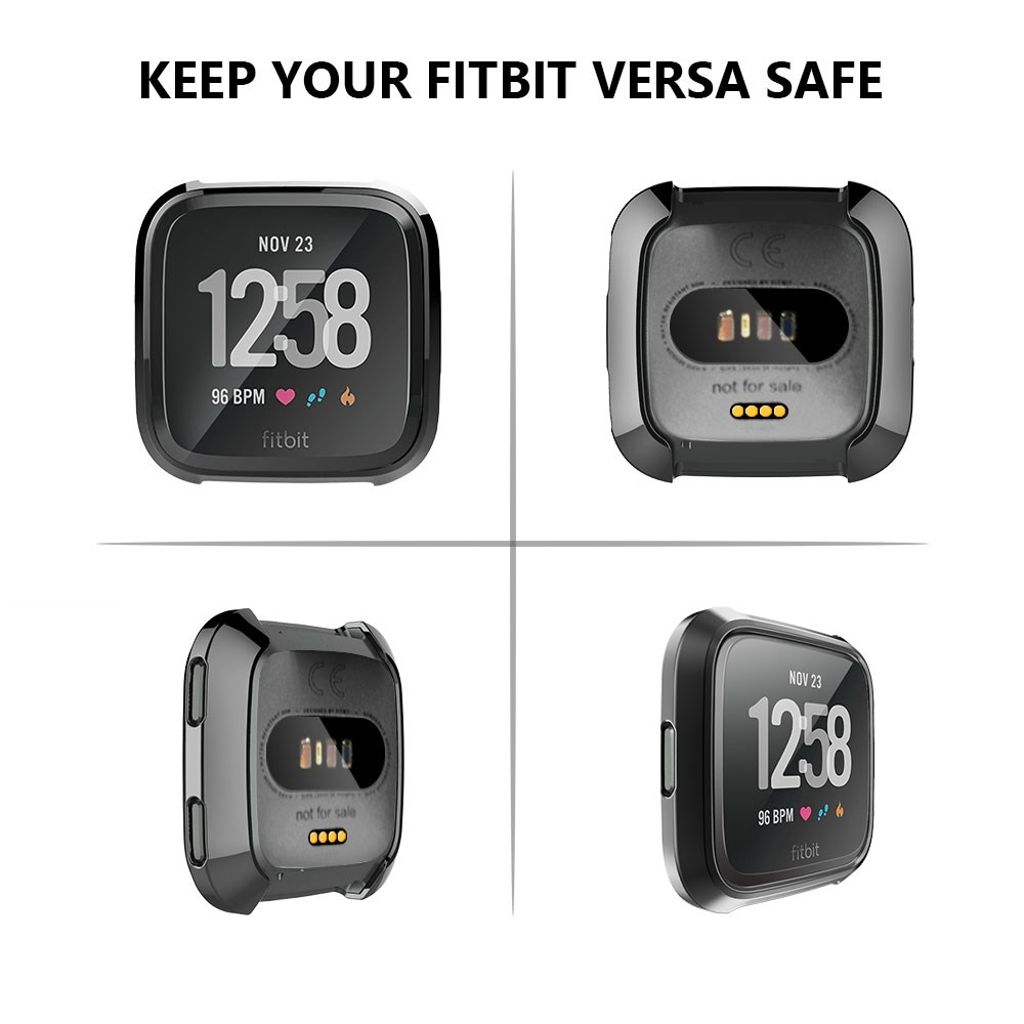 Fitbit Versa Urcover TPU Elektropletteret – Sort