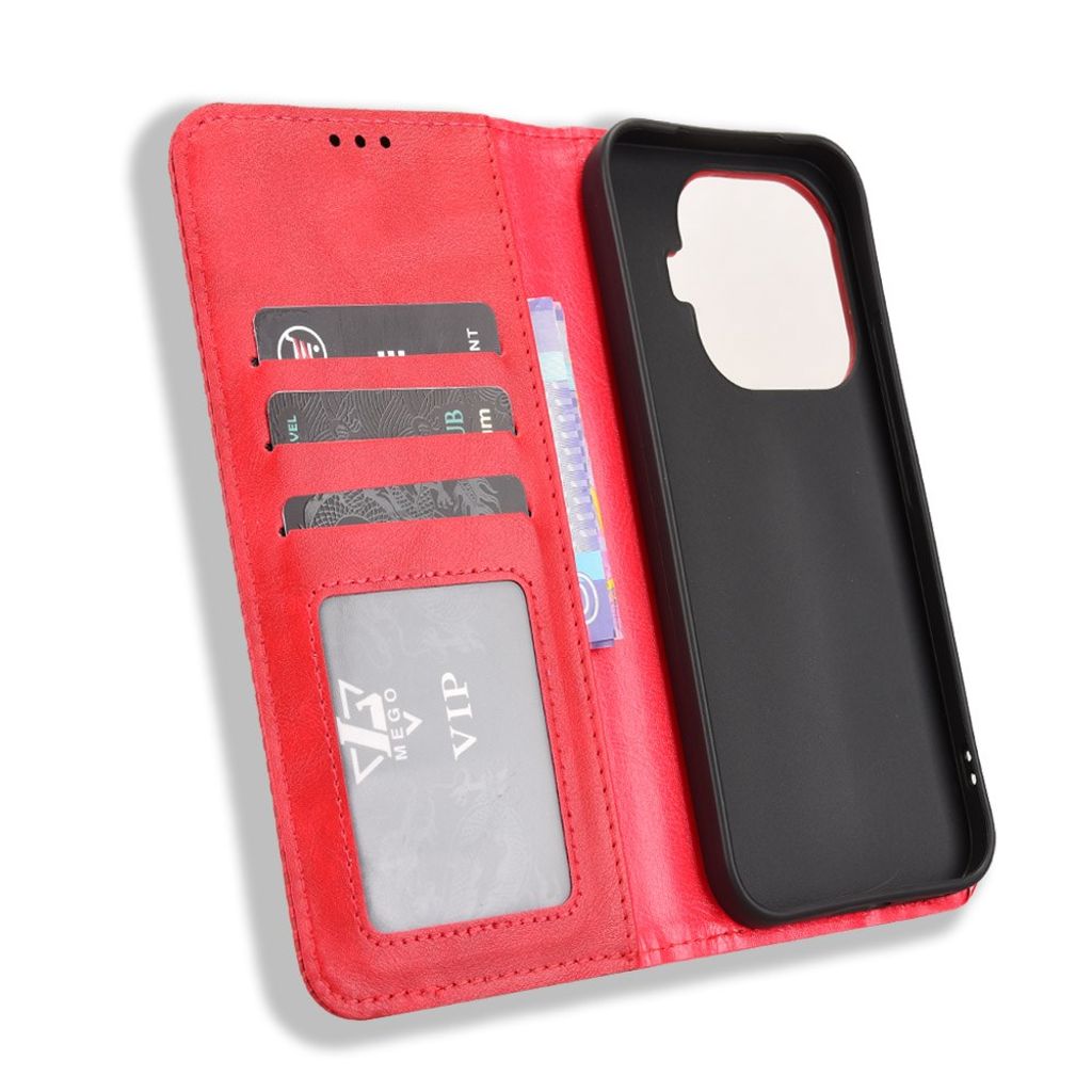 Xiaomi 17T Pro Plånboksfodral i PU-läder - Röd
