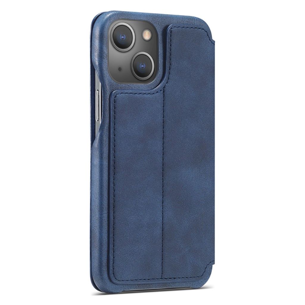 LC.IMEEKE iPhone 15 Wallet Cover Stand Card Holder - Blue