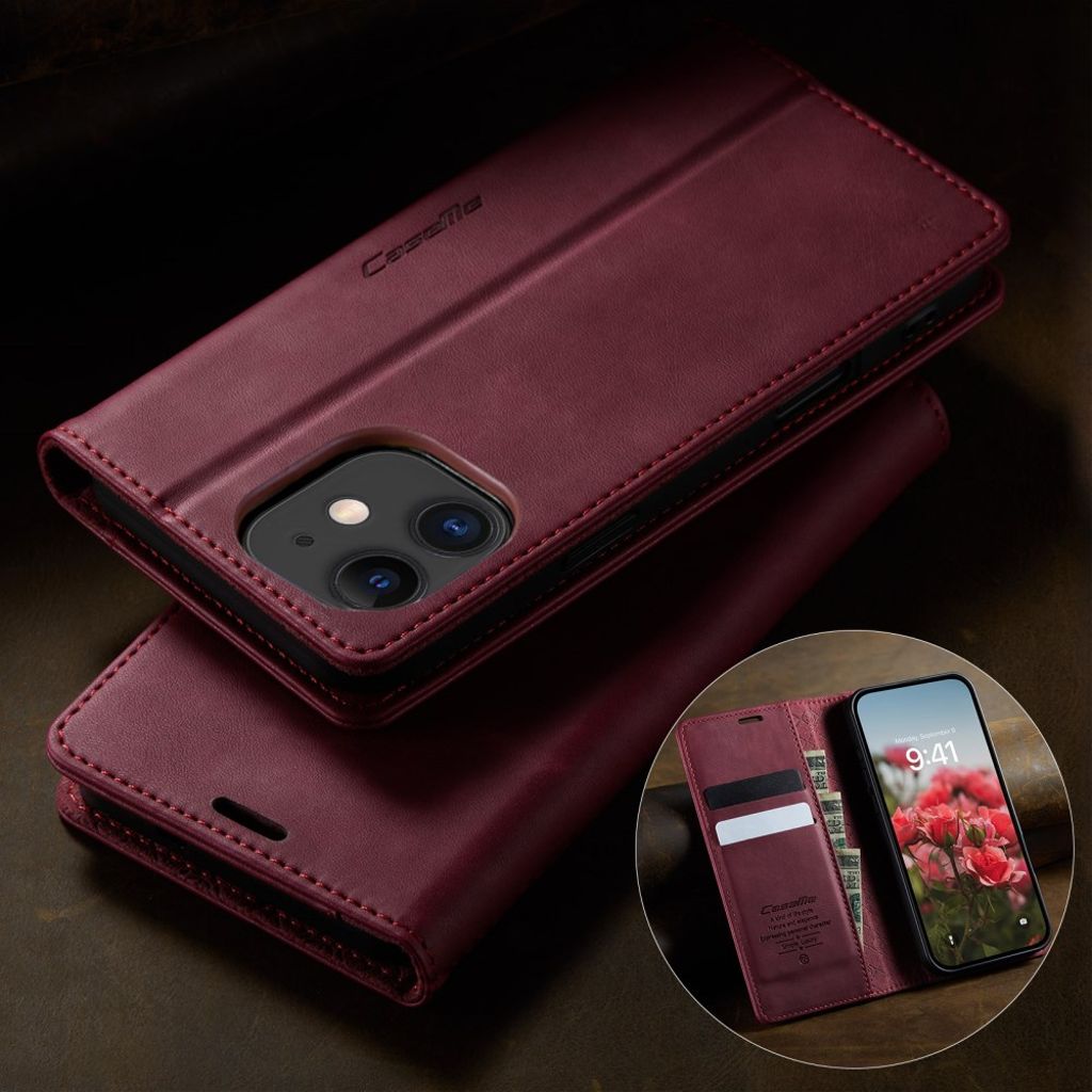 CASEME iPhone 12 Mini Cover with Card slots - Red
