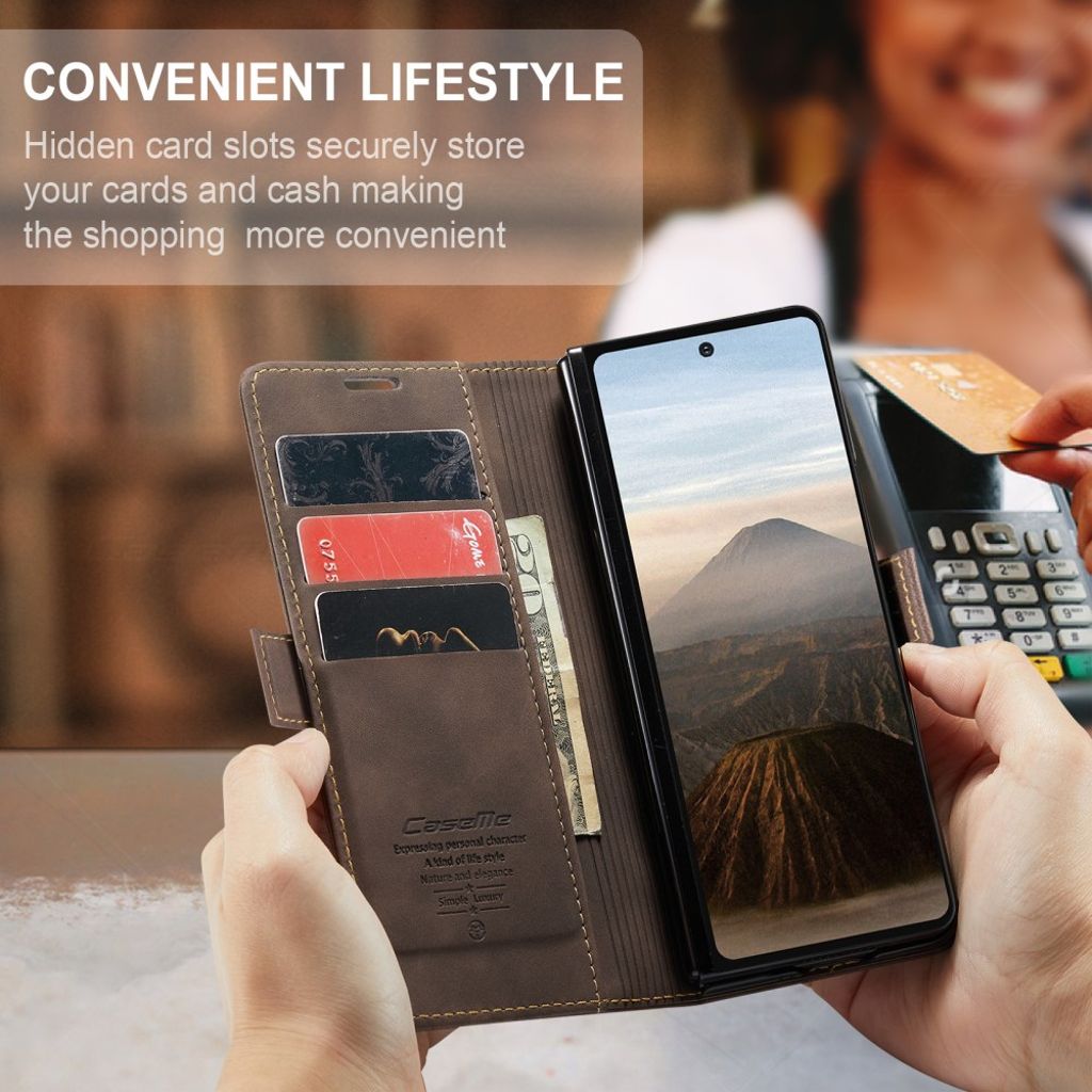 CASEME Samsung Galaxy Z Fold7 5G Plånboksfodral - Brun