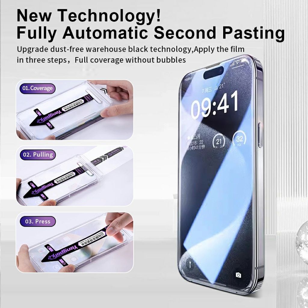 YONGPOLY iPhone 18 Pro Max Skärmskydd Härdat Glas – Svart kant