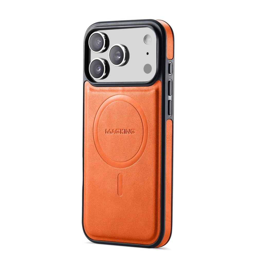 MAGKING K1 iPhone 18 Pro / 17 Pro MagSafe Skal i PU-läder - Orange