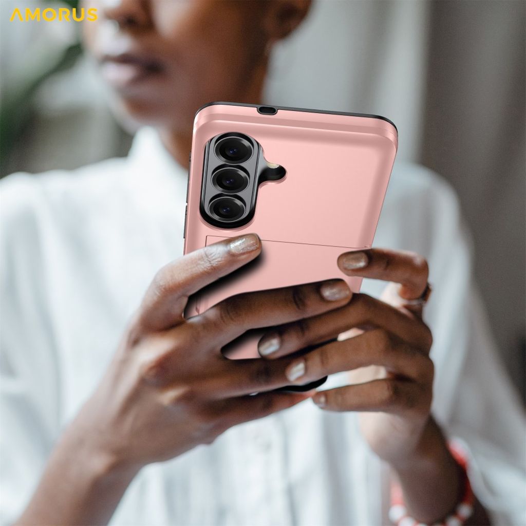 AMORUS Samsung Galaxy S26/S26 Pro Plånboksskal Korthållare - Guld