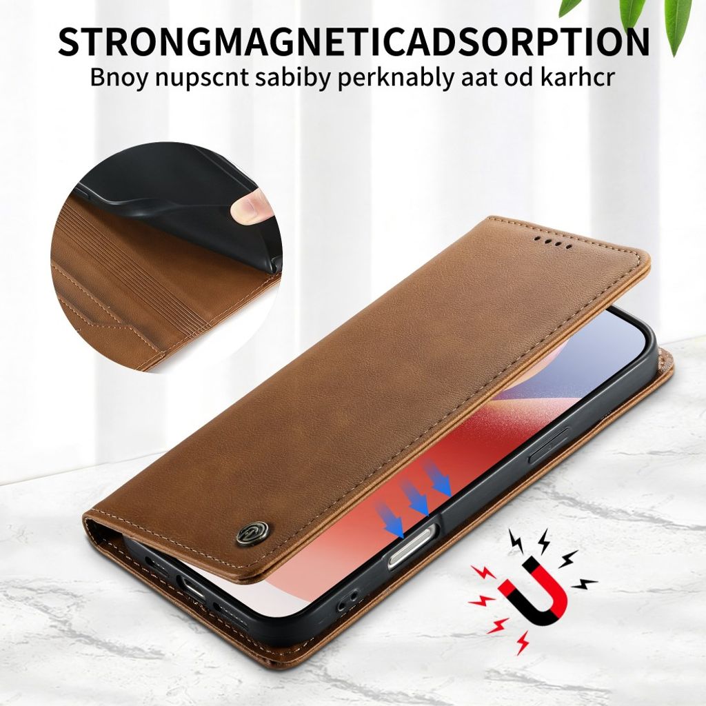 DIERFENG iPhone 18 Pro/17 Pro Lommeboketui RFID-blokkerende - Brun