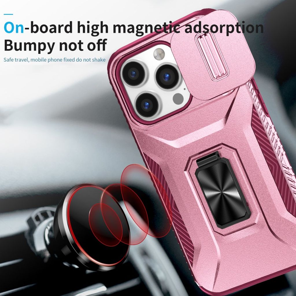 iPhone 14 Pro Skal Ringställ/Kameraskydd – Rosa