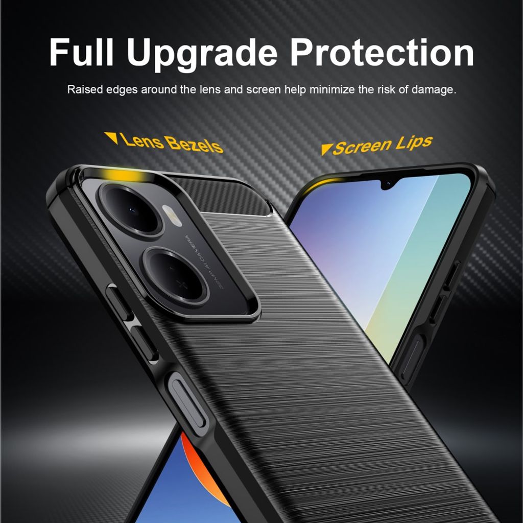 Xiaomi Poco C85x 5G/Redmi A7 Pro Skal Kolfibertextur - Svart