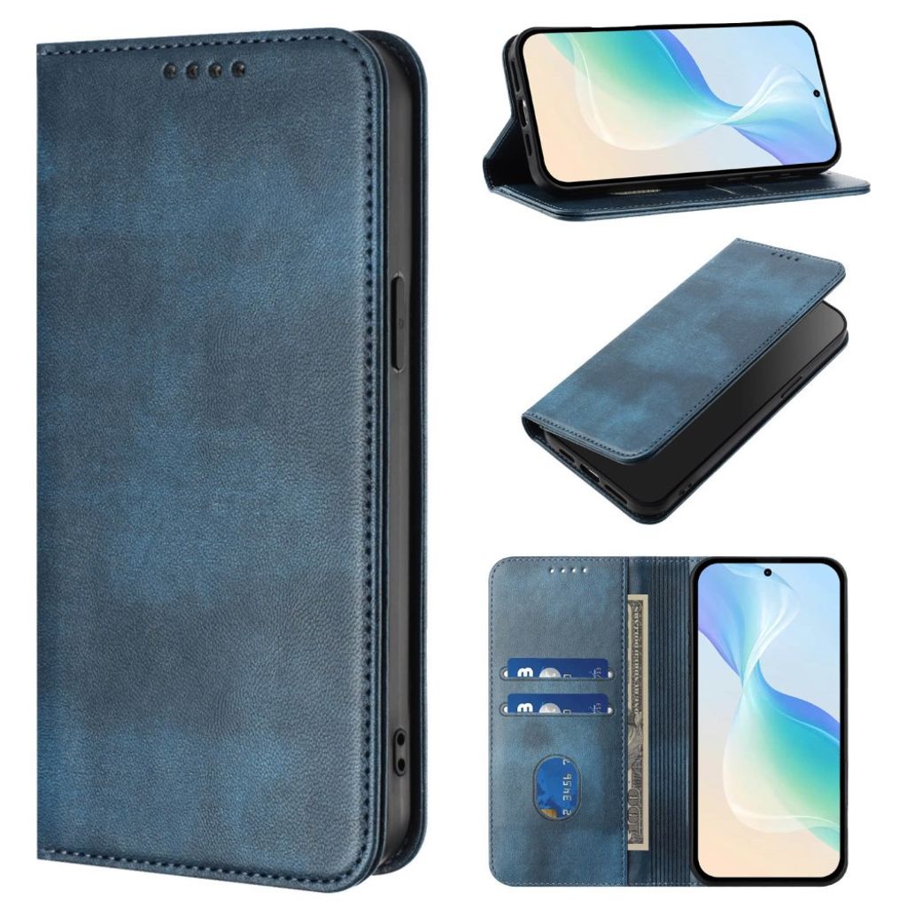 iPhone 18 Pro/17 Pro Lommeboketui PU-skinn RFID-blokkering - Blå
