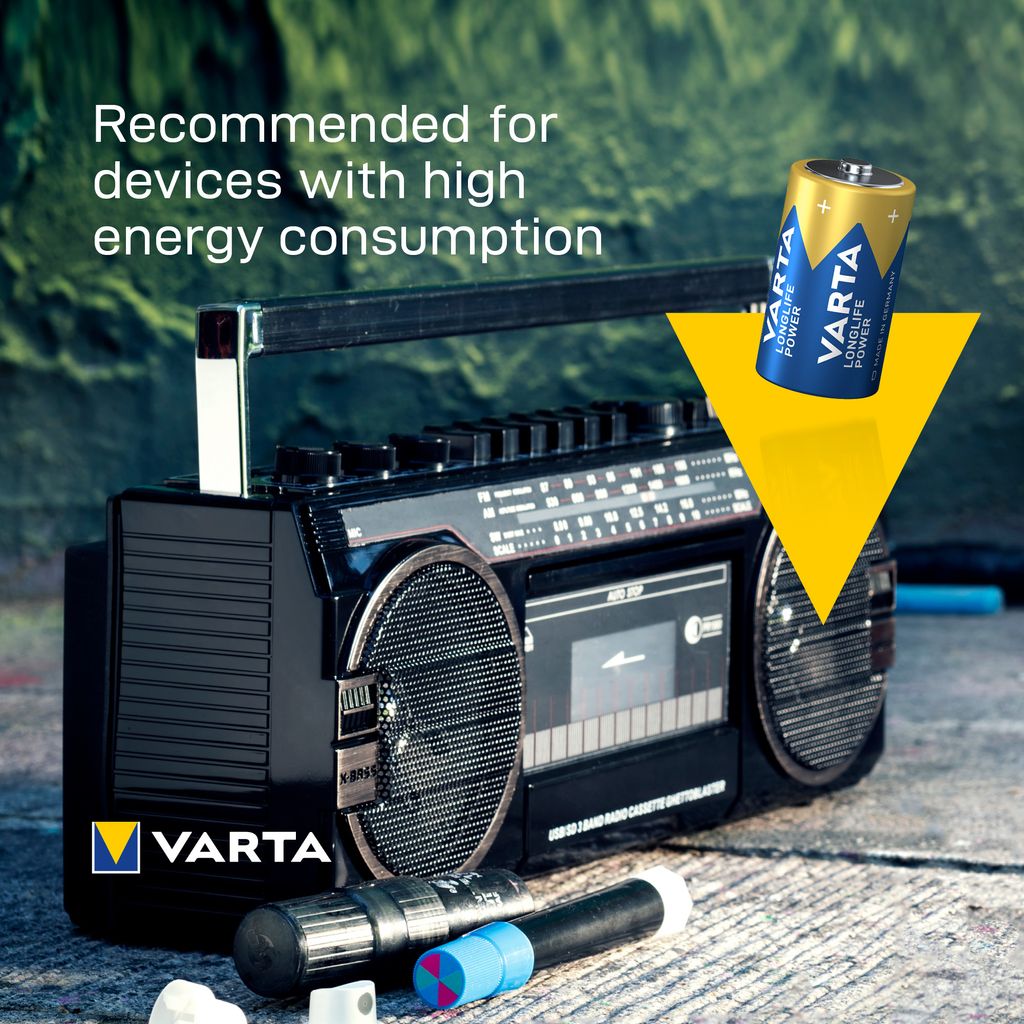 VARTA Longlife Power D batteri SCAND, 20-pack