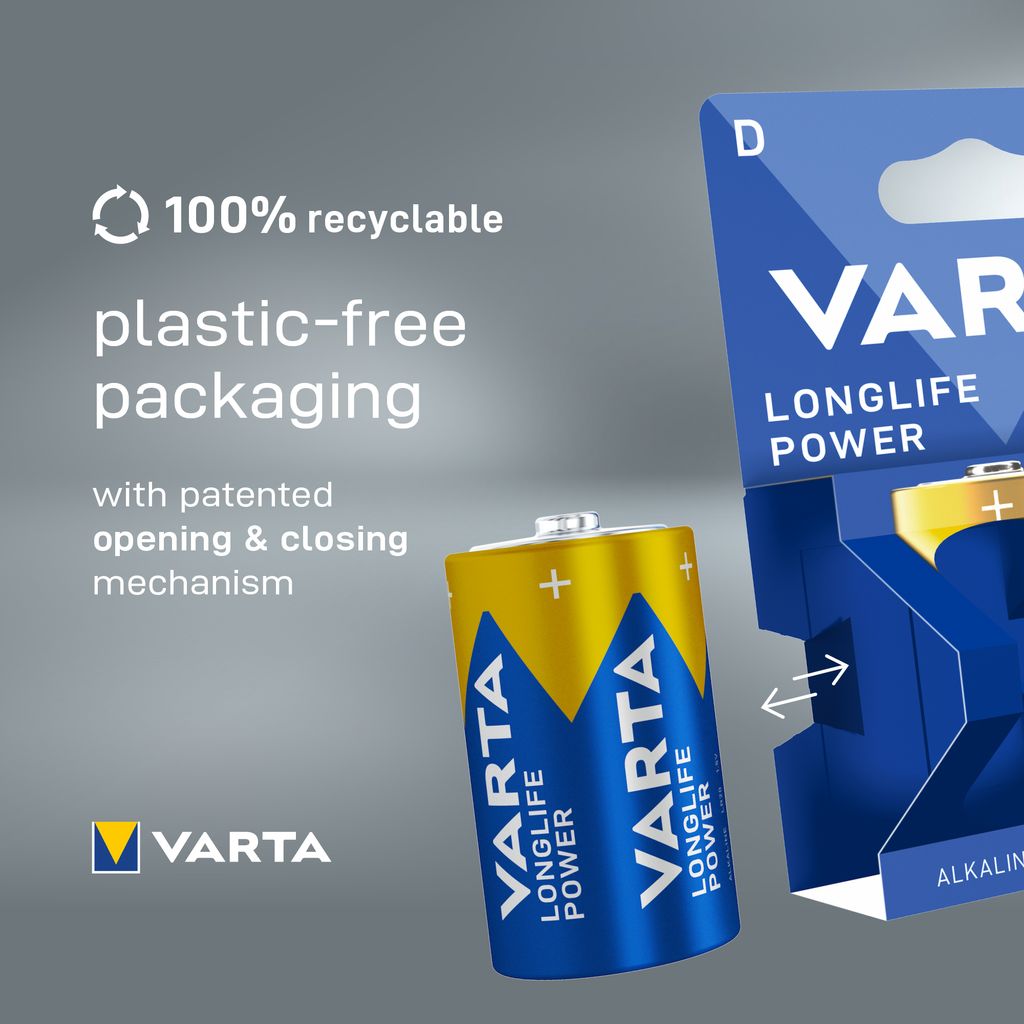 VARTA Longlife Power D batteri SCAND, 20-pack