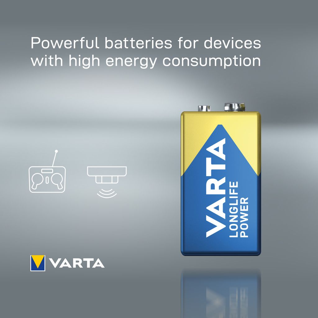 VARTA Longlife Power 9V batteri SCAND, 20-pak