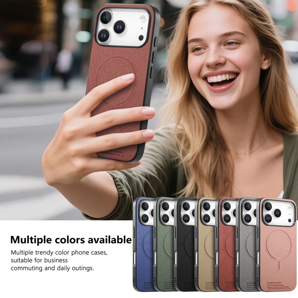 iPhone 17 Pro & iPhone 18 Pro MagSafe-etui med tekstil-look – brun