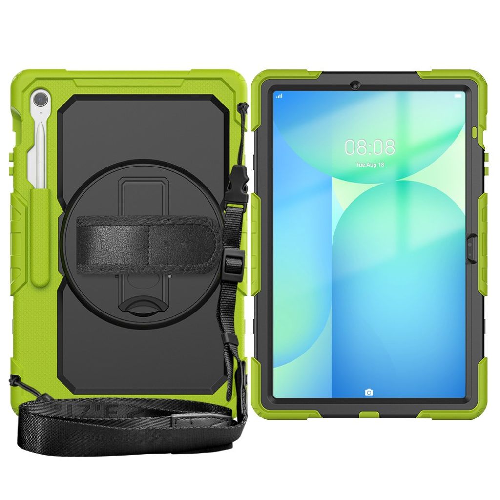 Samsung Galaxy Tab S10 FE Plus Case with Shoulder Strap - Green